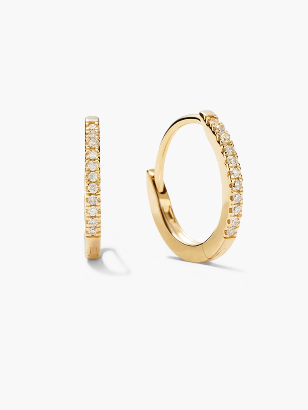 Mejuri Gold Pavé Huggie Earrings